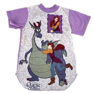 Vintage Quest‎ For Camelot Kids Pajamas Sleep Dress Dragon Purple ULTRA RARE